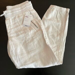NWT Athleta Cabo Linen Jogger 14T White